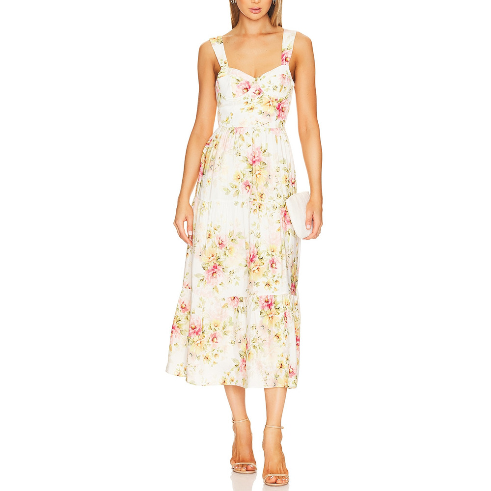 Yumi Kim 'Monique' White Gorgette Midi Dress Size XS - NWT